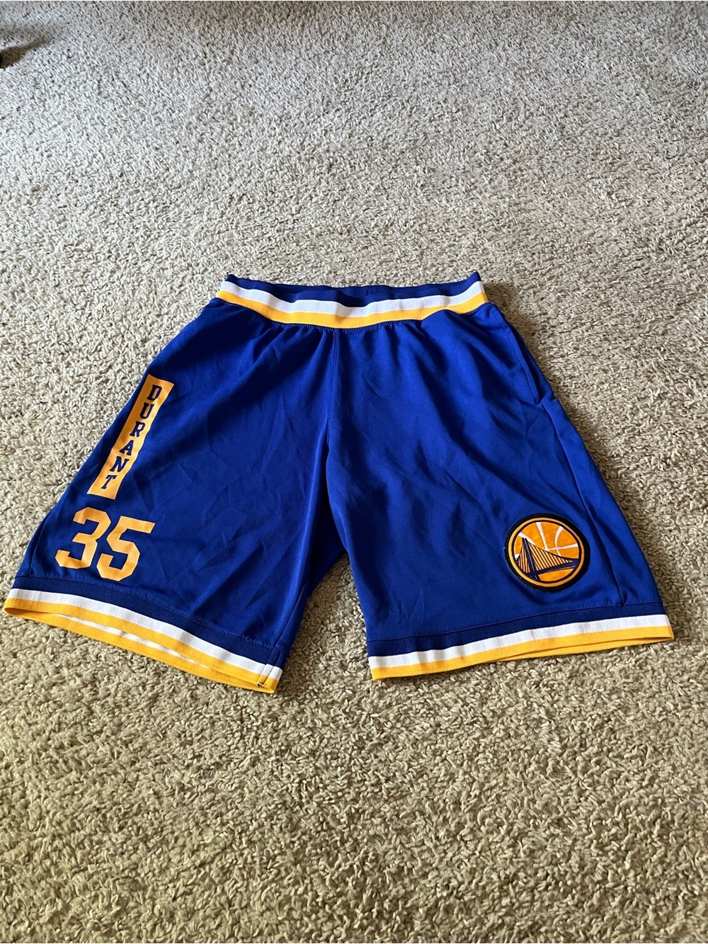 NBA Golden State Warriors Kevin Durant 35 Blue Basketball Shorts